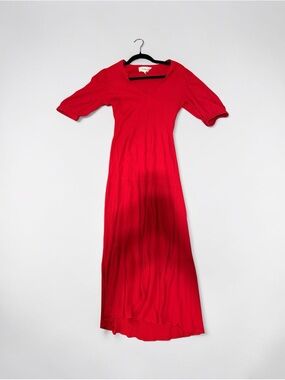 ba&sh Red V‑Neck Maxi Dress